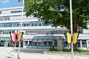 Deko in der Pinneberger City Schmetterlinge