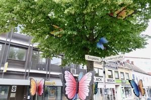 Deko in der Pinneberger City Schmetterlinge